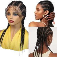 Glueless Full Lace 20" Synthetic  Cornrow Braided Wigs