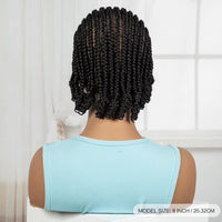 Full Lace Short Cornrow Braided Bob Wigs Synthetic Knotless Handmade Braids Wigs with Baby Hair