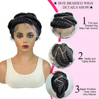 Braided Afro Full Lace Synthetic Wig for Women - Image 3