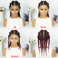 Full Lace Cornrow Braided Wig Synthetic for Women Men Braids Wig with Baby Hair