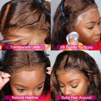 Brown Wavy HD Lace Human Hair Wig for Women - Image 6