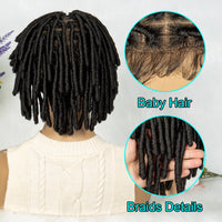 Synthetic Dreadlock Faux Locs Knotless Braided Wig Full Lace African Braiding Hair Wig For Man Women