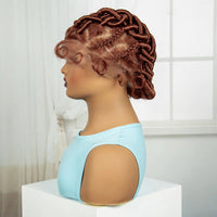 Synthetic Full Lace Handmade Afro Braided Wigs Lightweight Bantu Knotless Braids Wig with Baby Hair