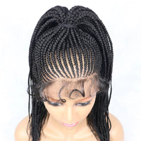 Synthetic Lace Front Wigs Braided Wigs With Baby Hair Africa Braid Wig Glued Mat 30Inches