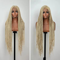#613 Micro Braided Synthetic Lace Front Wig African American Long Braided Wigs