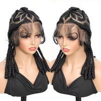 12Inch Cornrow Braided Wig Knotless Synthetic Full Lace Braided Wigs with Baby Hair