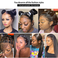 13x4 360 HD Lace Front Human Hair Wigs Bone Straight Lace Wig Brazilian Transparent Lace Frontal Human Hair Wigs For Black Women