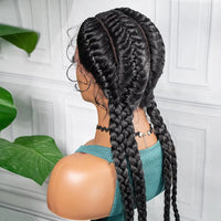Synthetic Cornrow Braided Wigs 26 Inches Lace Wigs with Baby Hair