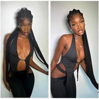 36" Synthetic Full Lace Cornrow Braided Wigs for Women