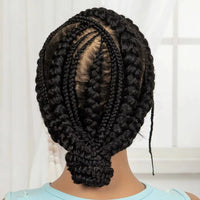 Full Lace Cornrow Braided Wigs Synthetic Handmade Bantu Braided Wigs with Baby Hair