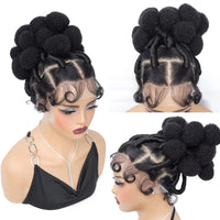 Synthetic Full Lace Hand-tied Knotless Box Braided Wig with Baby Hair