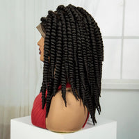 16 Inch Knotless Box Twist Braided Wigs HD Full Lace Braided Wigs with Baby Hair