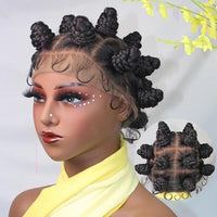 Bantu Knots Wigs Synthetic Full Lace Braids Hair Wigs