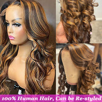 Honey Blonde & Mixed Wavy Lace Front Human Hair Wig for Women - Image 5