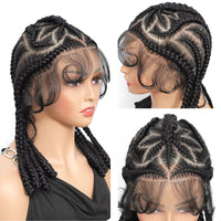 12Inch Cornrow Braided Wig Knotless Synthetic Full Lace Braided Wigs with Baby Hair