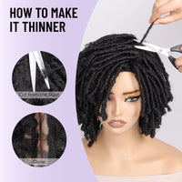 Fashion Synthetic Dreadlocks Wig with Bangs Funny Cosplay Fake Dreads Hair Wig for Various Occasions