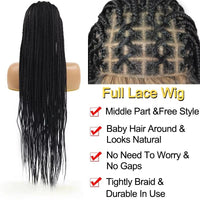 36 Inch Full Lace Criss Cross Synthetic Cornrow Braided Wig