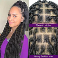 40" Butterfly Locs Synthetic Wig 360 Full Lace Soft Braided Senegalese Twist Hair Style