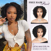 Pre Plucked Short Curly Full Lace Twist Braided Bob Wig with Baby Hair