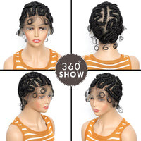 Full Lace Cornrow Braided Wigs 8inches Cross Braiding Hair Wigs with Baby Hair