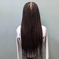 Glueless Knotless Box Braided Wig on Full Lace with Natural Root Color 1b Customizable braids