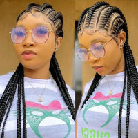 36 Inches Cornrows Braided Wigs Synthetic Full Lace Jumbo Braided Wigs