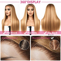 Honey Blonde & Mixed Straight HD Lace Human Hair Wig for Women - Image 5