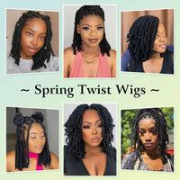 Spring Twist Braided Wigs 14inches Synthetic Full Lace Braided Wigs With Baby Hair