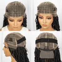 36inch Synthetic Dreadlock Locs Braided Wigs Square Knotless Lace Wig With Baby Hair