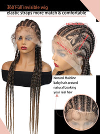 32 Inch Synthetic Heart Full Lace Cornrow Braided Wigs