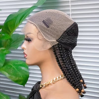 14 Inch Short Bob Wig Cornrow Braided Wigs Synthetic Lace Front Wig