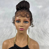 Synthetic Lace Front Wigs Braided Wigs With Baby Hair Africa Braid Wig Glued Mat 30Inches