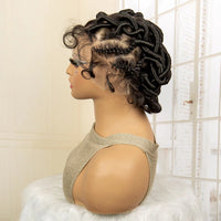 Synthetic Full Lace Handmade Afro Braided Wigs Lightweight Bantu Knotless Braids Wig with Baby Hair