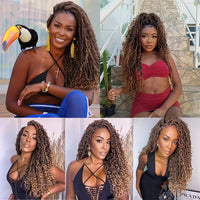 Goddess Faux Locs Braided Wigs Full Lace Curly Synthetic Wig with Baby Hair