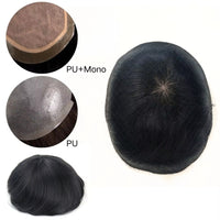 8" Straight Toupee Human Hair Wig for Men - Image 6