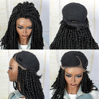 Braided Dreadlock Curly Wig 18 Inches Synthetic Soft Faux Locs Wigs Braiding Crochet Twist Hair Wigs For Black Women