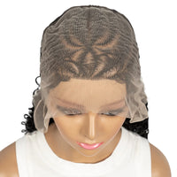 26inch Synthetic Cornrow Braided Wigs 13x6 Transparent Lace Frontal Deep Wave Hair Wigs