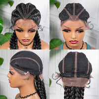 Synthetic Cornrow Braided Wigs 26 Inches Lace Wigs with Baby Hair