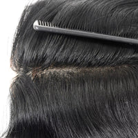 12" Black & Grey Lace Front Human Hair Toupee for Men - Image 6