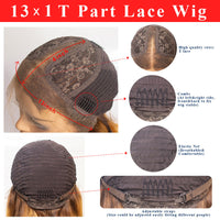Highlight Bob Wig Human Hair Wigs for Women Brazilian 13x1 T Part Honey Blonde Ombre Colored Bob Wig Straight Lace Front Wigs