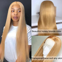 Honey Blonde Straight HD Lace Human Hair Wig for Women - Image 5