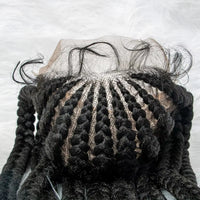 Knotless Braids Wigs Synthetic HD Transparent Full Lace Cornrows Braided Wigs With Baby Hair