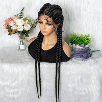 32 inches Lace Front Jumbo Knotless 4 Twist Cornrow Braided Wig