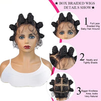 Synthetic Bantu Knots Cornrows Braided Wigs Knotless Large Box Braids Wig