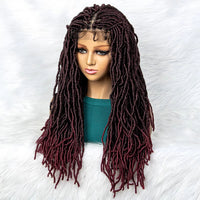 Synthetic 9x6 Transparent Lace Goddess Locs Braided Wigs