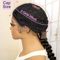 Lace Front 24 Inches Synthetic Fishtail Cornrow Braided Wigs with Baby Hair
