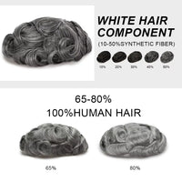 Men'S Capillary Prosthesis Men Toupee 0.06-0.08mm Strong Double Knots 100% Human Hair Mens Toupee