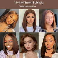 Brown Straight Bob HD Lace Human Hair Wig for Women - Image 5