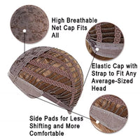 Women Synthetic Hair Wigs Short Curly with Bangs Shoulder Length Blonde Wig