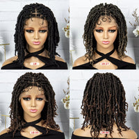Synthetic Lace Front Wig Braided Wigs Dreadlock Wig 14 inches Knotless Butterfly Locs Wigs